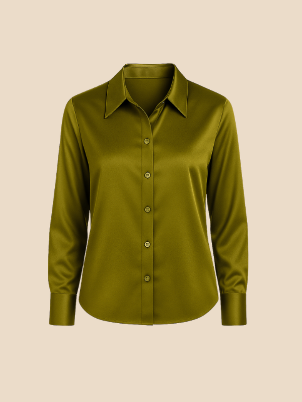 Stylish women's long sleeve button blouse, ideal for professional fashion.