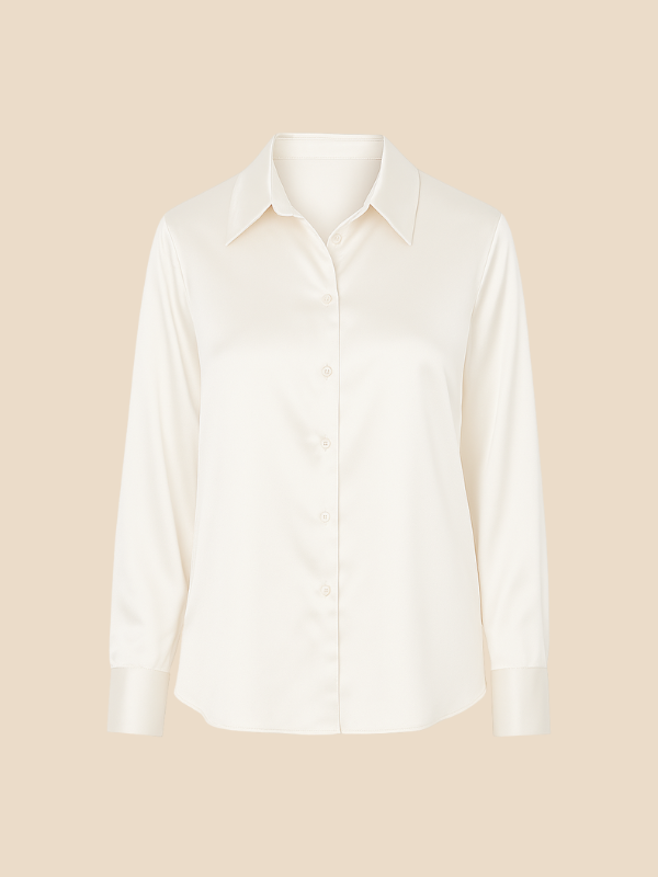 Women's versatile long sleeve blouse with elegant button detailing.
