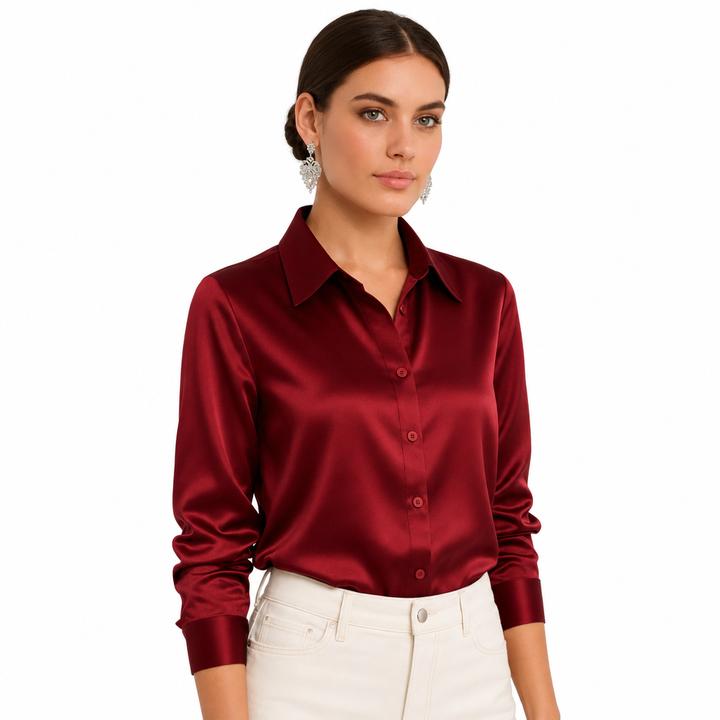 Chic long sleeve work blouse, ideal for business casual attire.