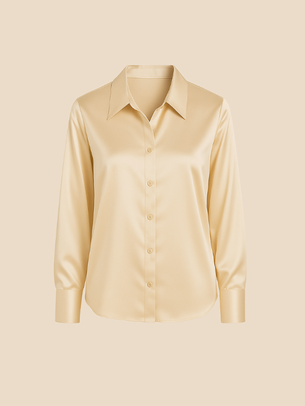 Versatile long sleeve button blouse, women's professional office top.