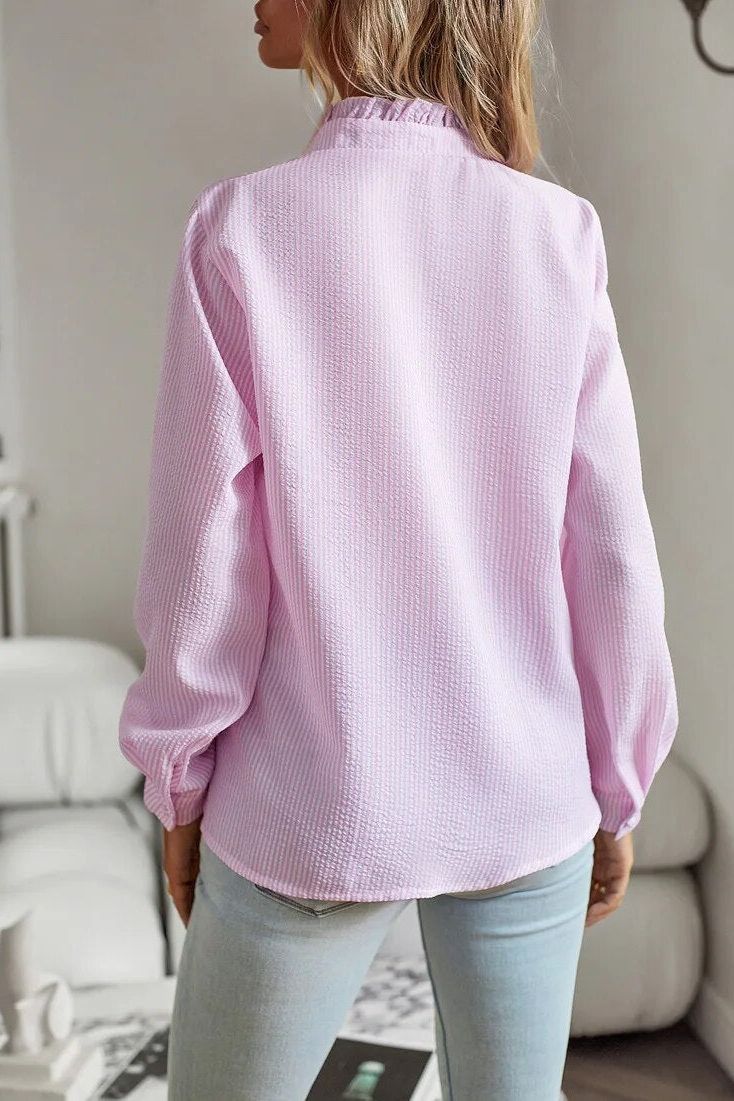 Women's elegant longsleeve blouse, a sophisticated & versatile top for office wear, casual, & daily fashion.