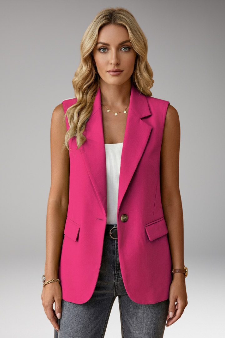Trendy women's sleeveless blazer, a versatile top and elegant vest for modern fashion.