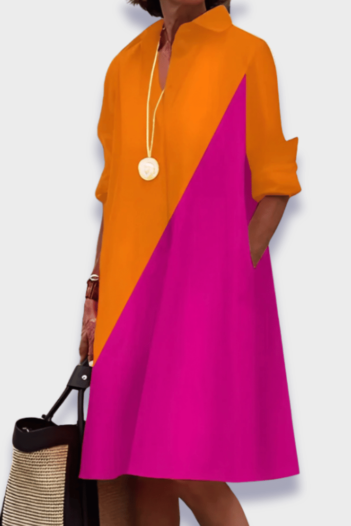 Vibrant printed floral midi dress for women, offering a chic and flattering look for any spring or summer outing.