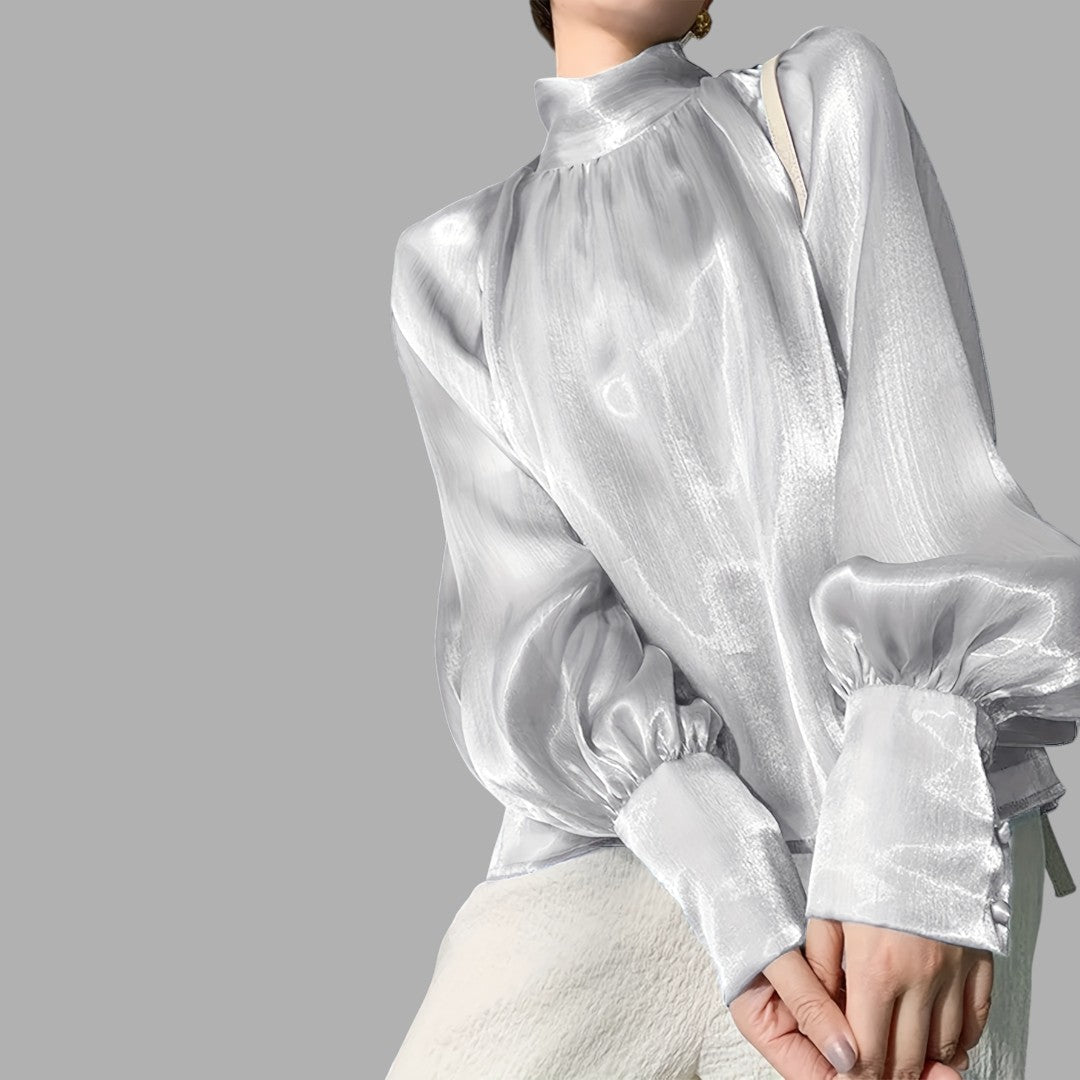Lightweight puff sleeve blouse for women, offering an elegant, stylish, and comfortable fit.