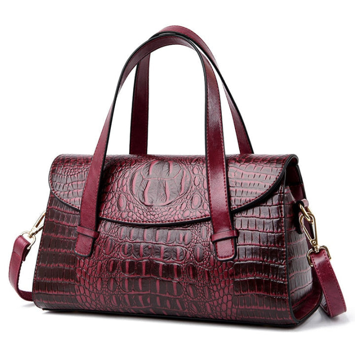 Versatile women's shoulder bag, chic with embossed crocodile texture. An elegant fashion accessory for everyday style.
