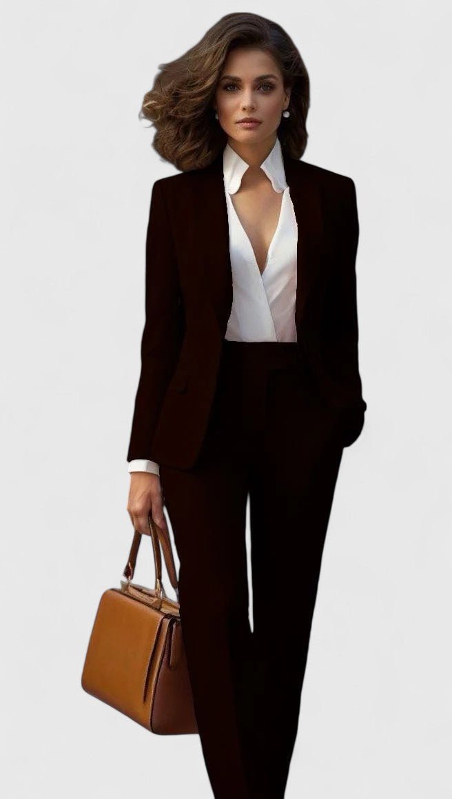 Elegant women's tailored blazer from a power suit. Perfect for business attire, office fashion, and formal events.