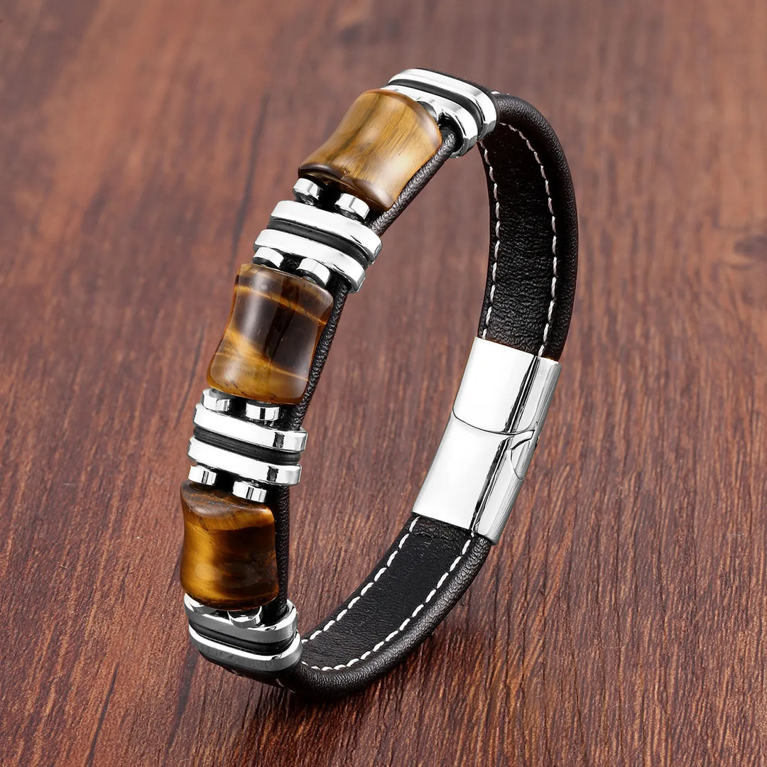 Beautiful Tiger's Eye natural stone bracelet for women. An elegant & grounding gemstone jewelry gift for her.