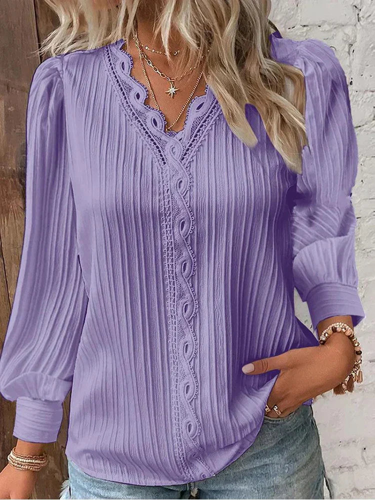 Elegant women's lace blouse top for effortless style, suitable for both casual & dressy occasions.