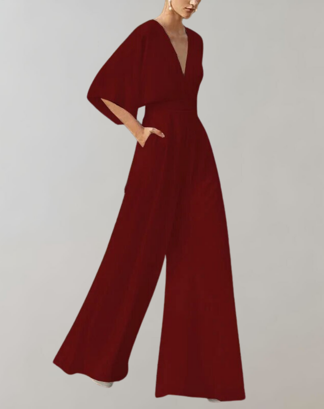 Women's elegant wide leg jumpsuit, an ideal party outfit for a chic & sophisticated look.