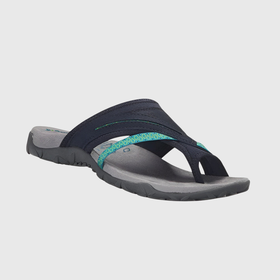 Women's arch support walking sandals, ergonomic design with adjustable straps for comfort.