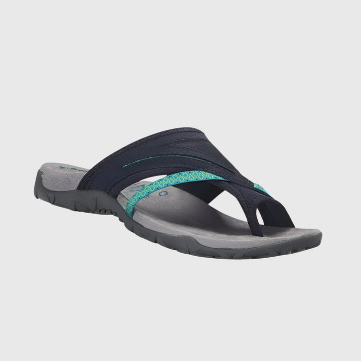 Women's arch support walking sandals, ergonomic design with adjustable straps for comfort.