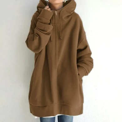 Soft cotton women's full zip hoodie. Relaxed fit, a cozy essential for everyday style & layering.