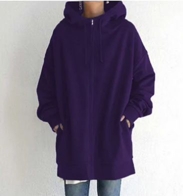 Cozy women's full zip hooded sweatshirt. Relaxed fit for everyday wear, activewear & fall fashion.