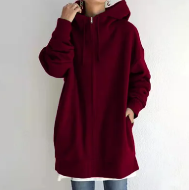 Practical women's full zip hoodie. Relaxed fit, comfortable for everyday use, active and casual.