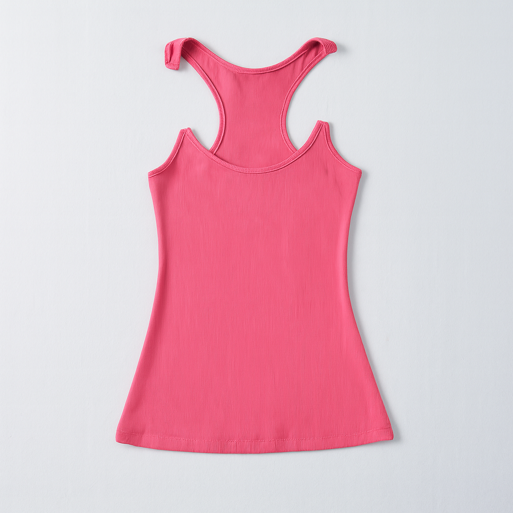Comfortable women's fitted tank top, an invisible strap layering essential for seamless everyday style.