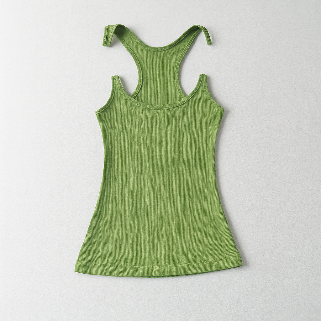 Women's fitted tank top with invisible straps, a must-have summer essential for casual wear and elegant layering.