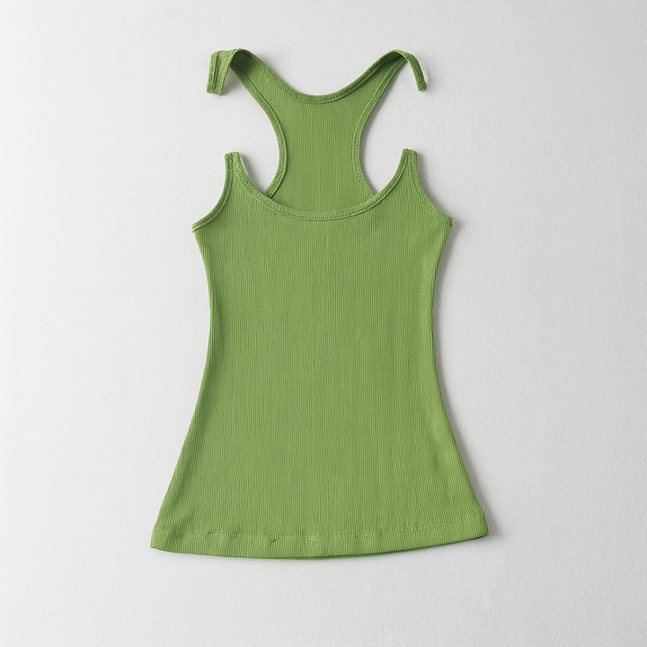 Women's fitted tank top with invisible straps, a must-have summer essential for casual wear and elegant layering.