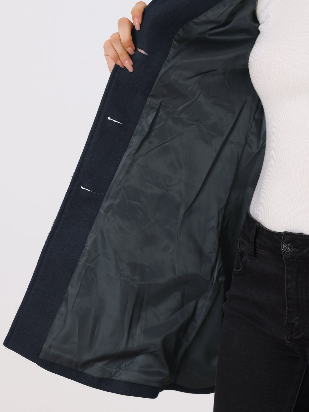 Professional women's fitted trench coat, perfect for work, office, and smart casual elegance.