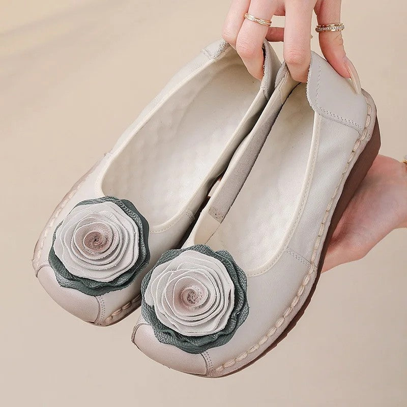 Women's Floral Appliqué Slip-On Comfort Loafers.
