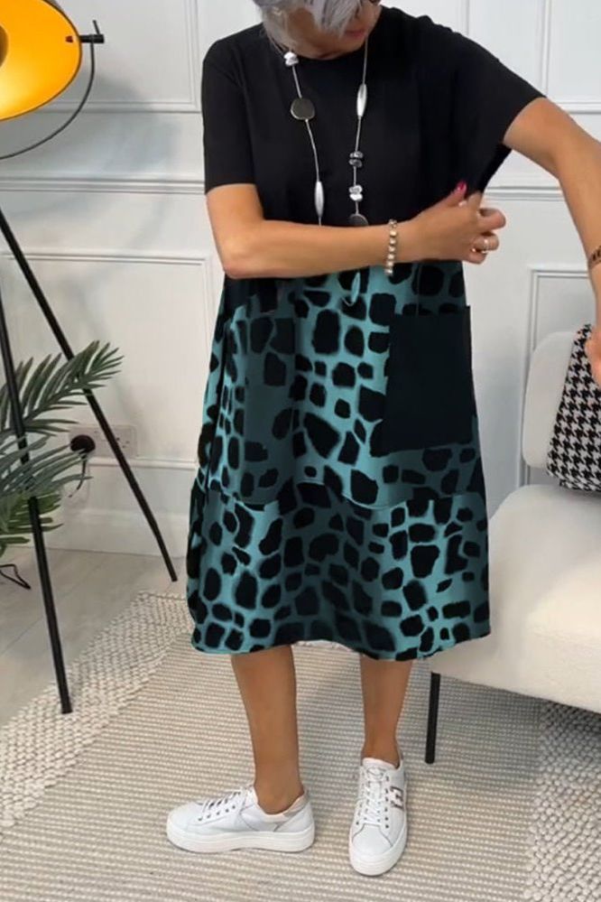 Comfortable & stylish Women's Floral Waist-Defined Midi Dress, perfect summer casual or elegant wear.