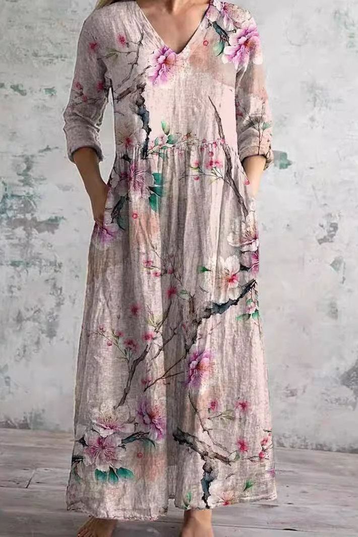 Casual women's maxi dress. Comfortable, flowing, and lightweight for spring & summer. Perfect travel dress.