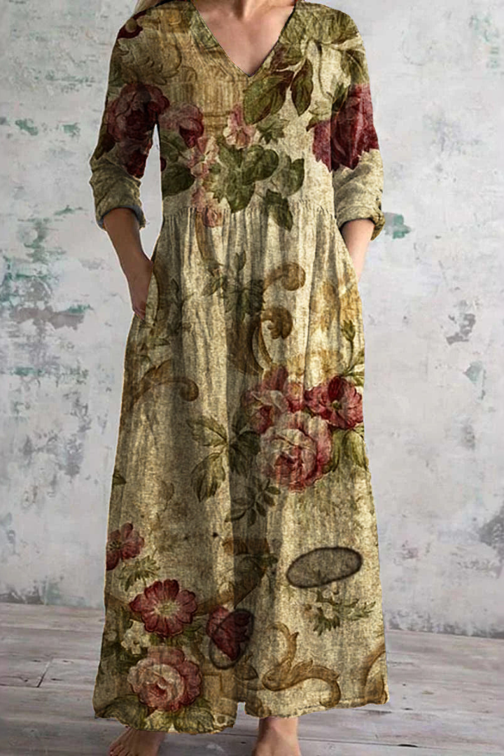 Comfortable women's spring maxi dress. Flowing, lightweight design for casual, elegant, and everyday summer wear.