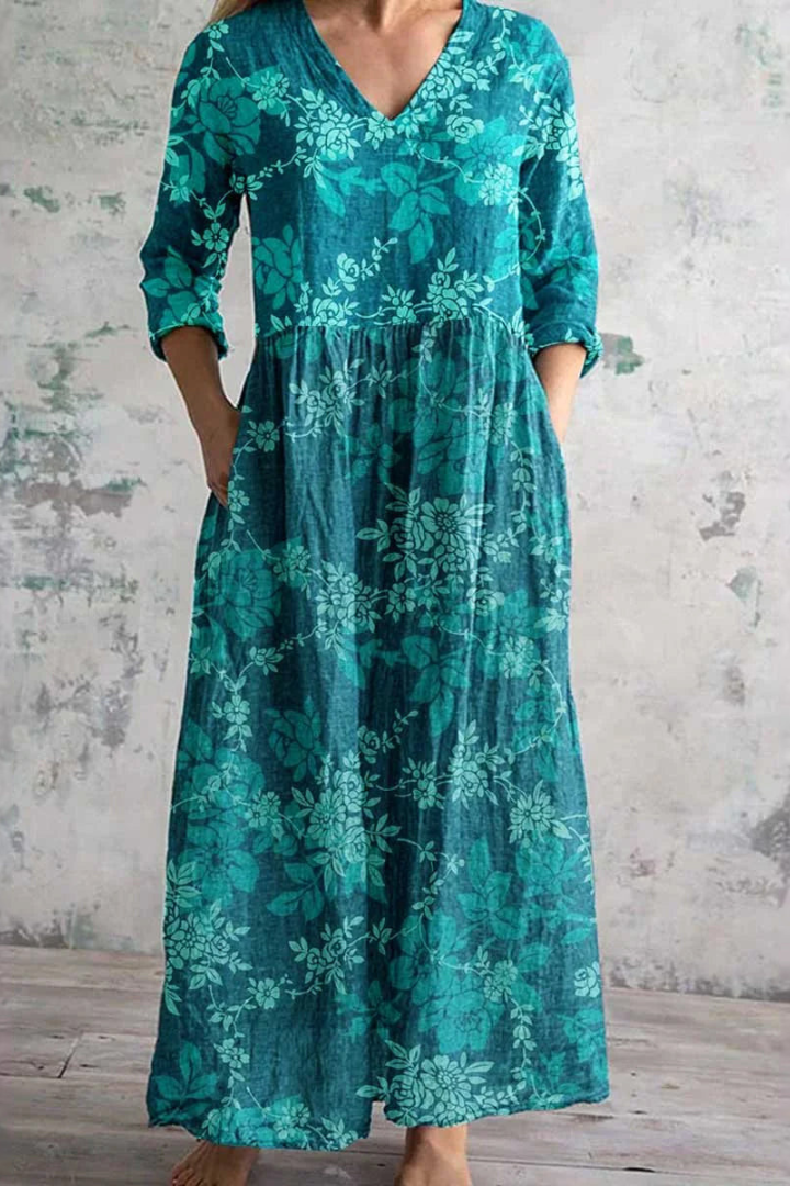 Women's lightweight maxi dress. Flowing & comfortable, a versatile casual dress for spring, summer, or travel.
