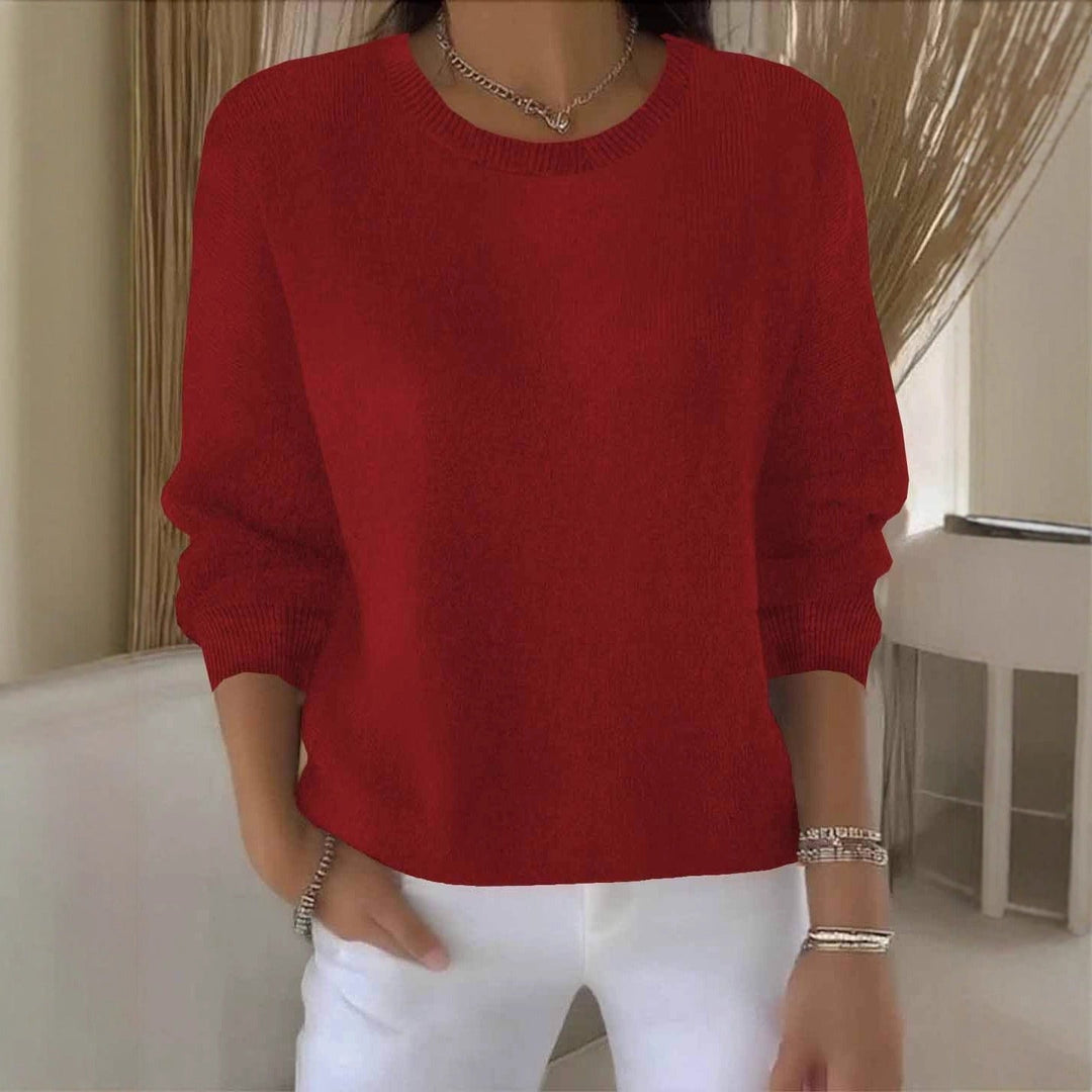 Women's flowy casual chic sweater. Relaxed fit knit for everyday wear & autumn fashion.
