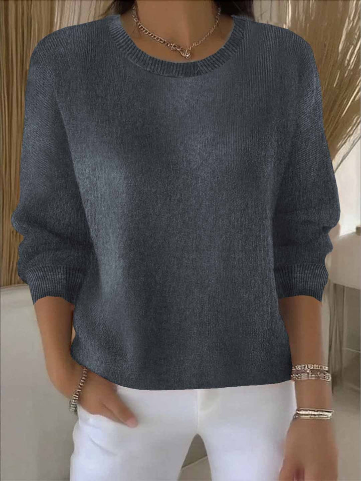 Women's relaxed fit flowy sweater. Casual long sleeve knit top, great for everyday style.