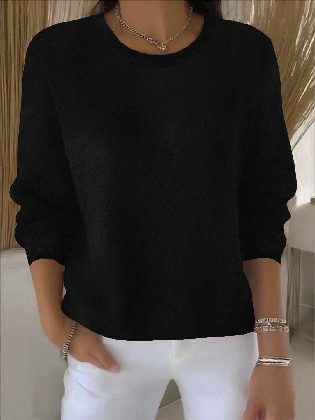 Autumn fashion women's flowy sweater. Versatile casual knit for comfortable everyday wear.