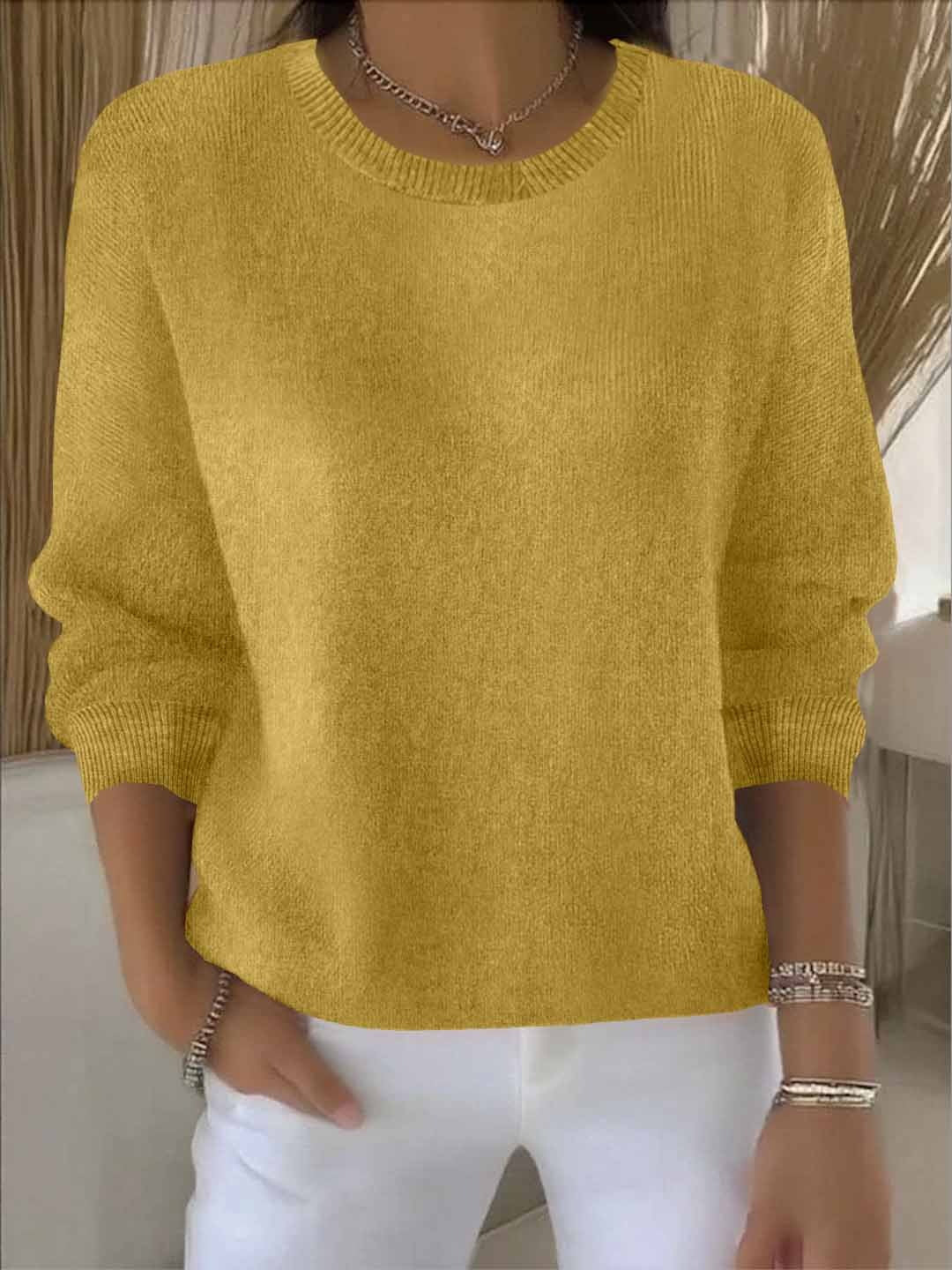Winter style women's flowy sweater. Cozy chic long sleeve knit, perfect for layering.