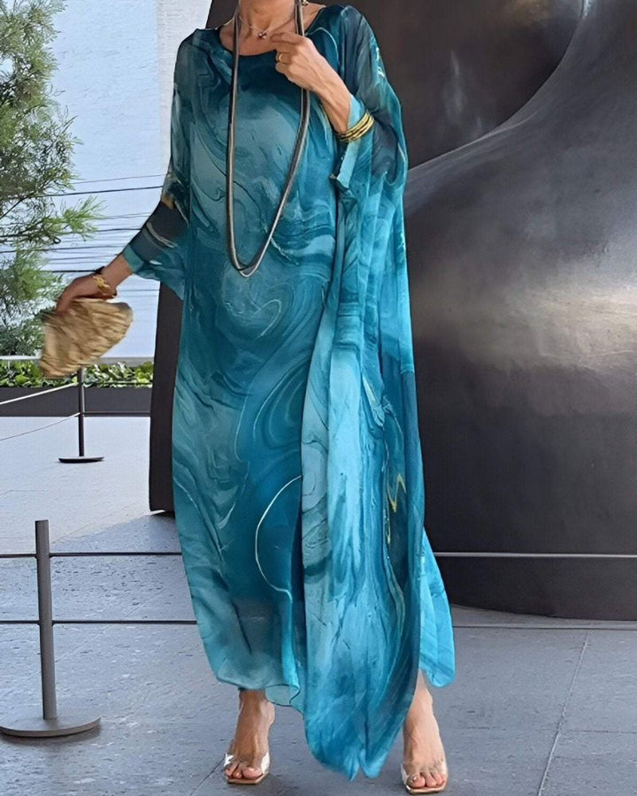 Women's flowy midi dress with tummy control for a flattering, comfortable fit. Perfect for summer casual wear.
