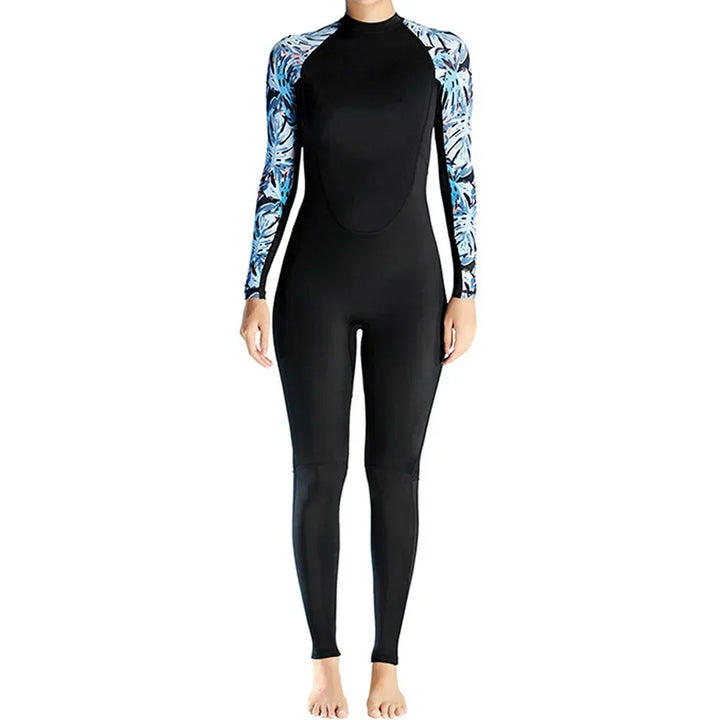 Comfortable women's full-body wetsuit for water sports, providing warmth for cool water activities.