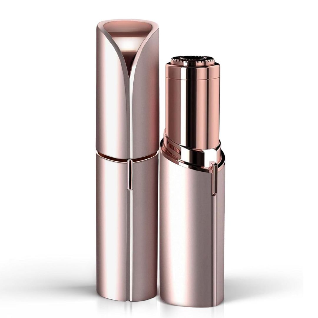 Women's gentle facial hair trimmer for smooth skin. Painless electric dermaplaning tool.