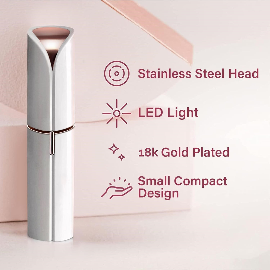 Smooth skin achieved with this women's gentle facial hair trimmer & dermaplaner.
