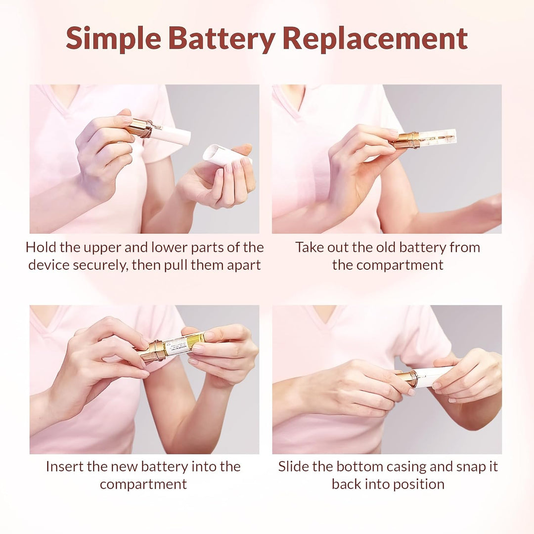 Portable electric facial trimmer for women. Painless grooming for smooth, radiant skin.