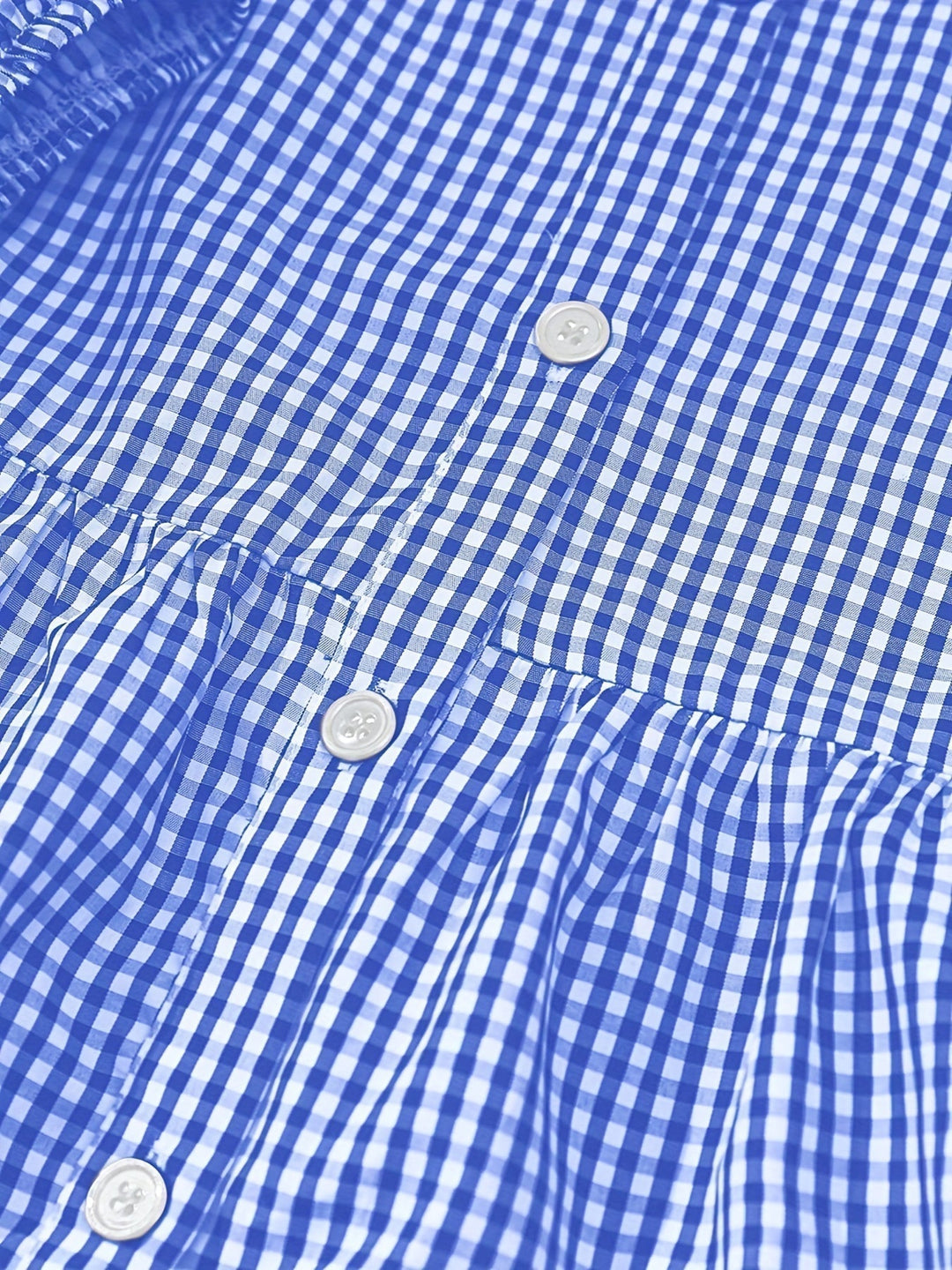 Lightweight gingham check mini dress for women. Effortless tiered summer style with puff sleeves and a casual vibe.