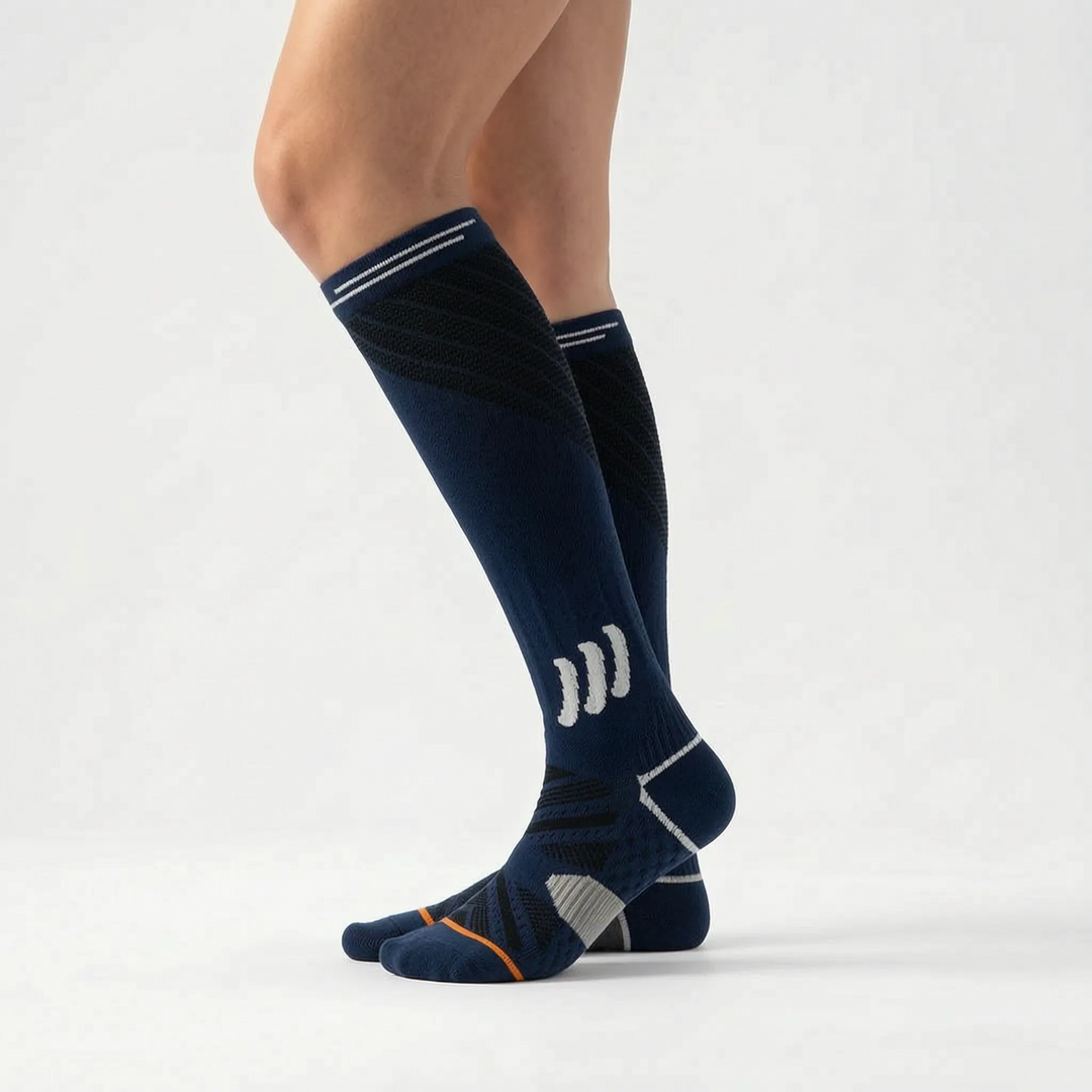 Soft, comfortable women's graduated knee-high compression socks, designed for all-day leg support & improved circulation.