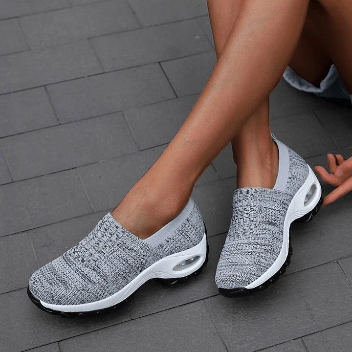Stylish women's slip-on orthopedic shoes with strong arch & heel support for pain relief and all-day comfort.