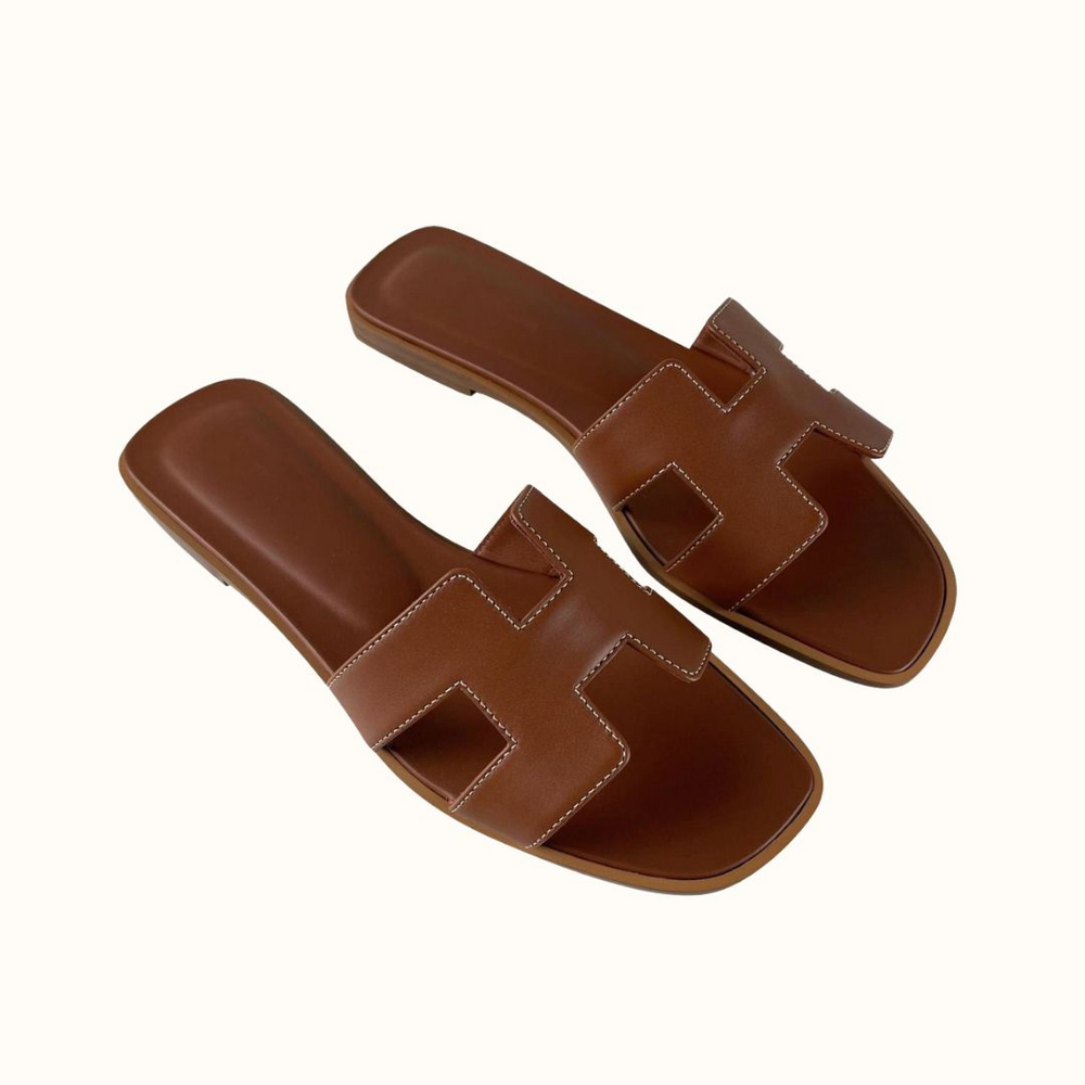 Women's H-Strap low heel slip-on sandals. Comfortable & stylish for summer casual & dressy occasions.