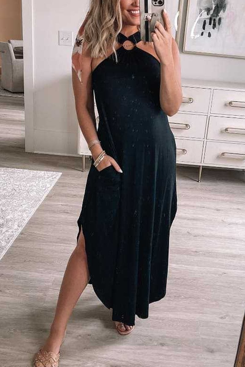 Comfortable women's halter maxi breeze dress, a must-have for summer fashion.