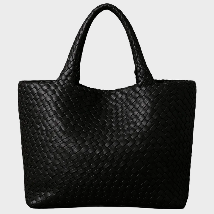 Durable handwoven leather large tote, a classic women's shoulder bag for long-lasting use.