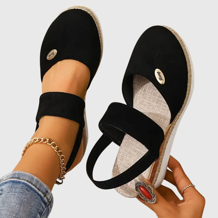 Women's Harriet orthopedic slip-on sandals: supportive, cushioned, arch support. Comfortable summer footwear.