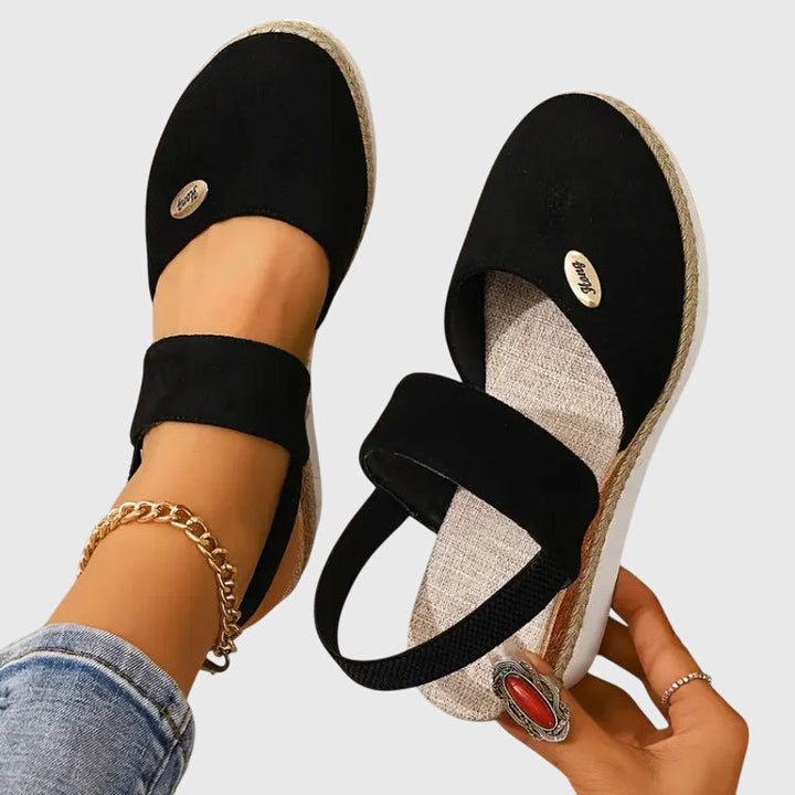 Women's Harriet orthopedic slip-on sandals: supportive, cushioned, arch support. Comfortable summer footwear.