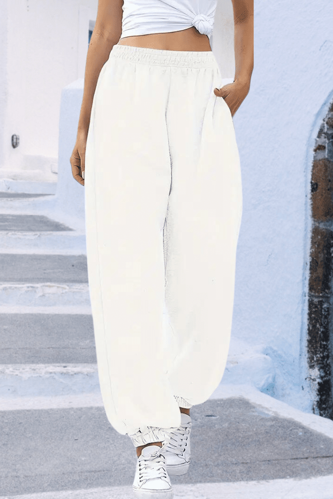 Daily comfort women's joggers, relaxed fit casual pants with a stylish full-length design.