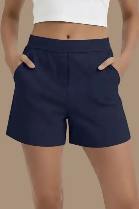 High waist active shorts for women. Breathable, comfortable casual & workout wear for summer sports.