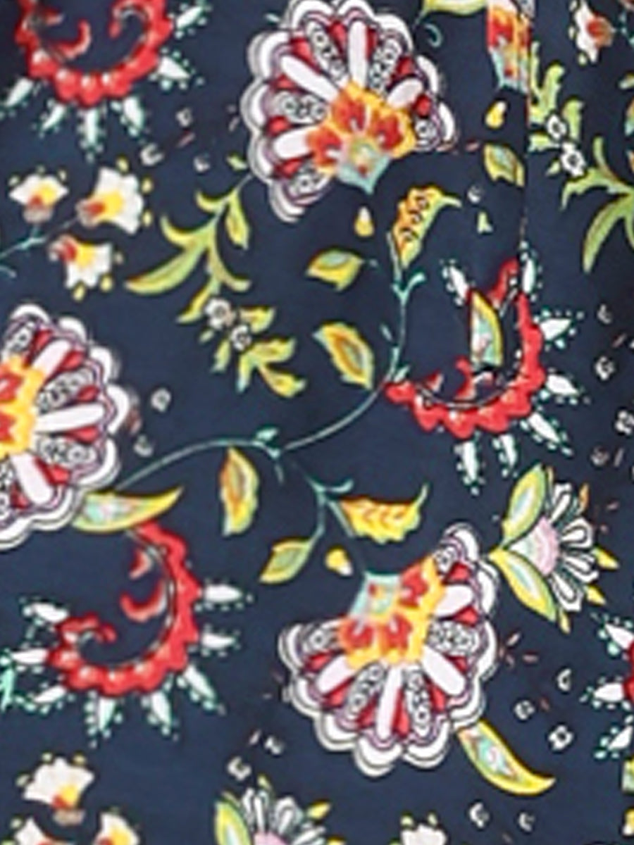 Bohemian printed high waist maxi skirt, flowing, with a stylish side slit for women.