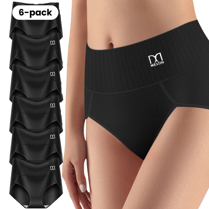 Women's high-waist shaping underwear 6-pack for everyday tummy control and seamless comfort.