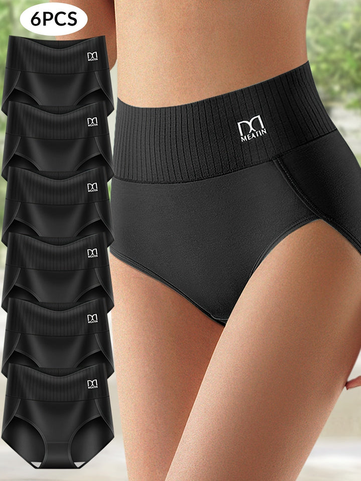 Women's high-waist shaping underwear 6-pack for comfortable tummy control and daily wear.