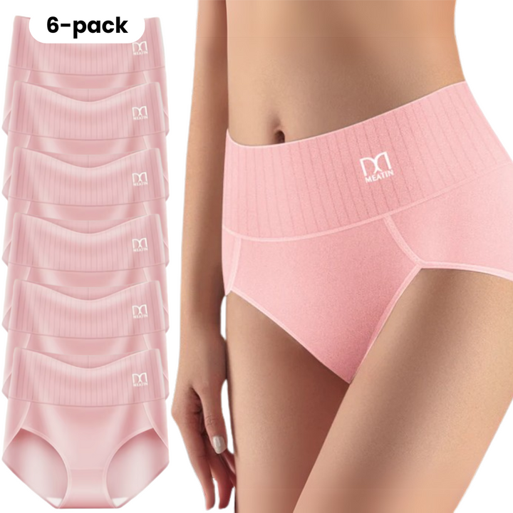 6-pack of women's high-waist shaping underwear, perfect for seamless tummy control & everyday wear.